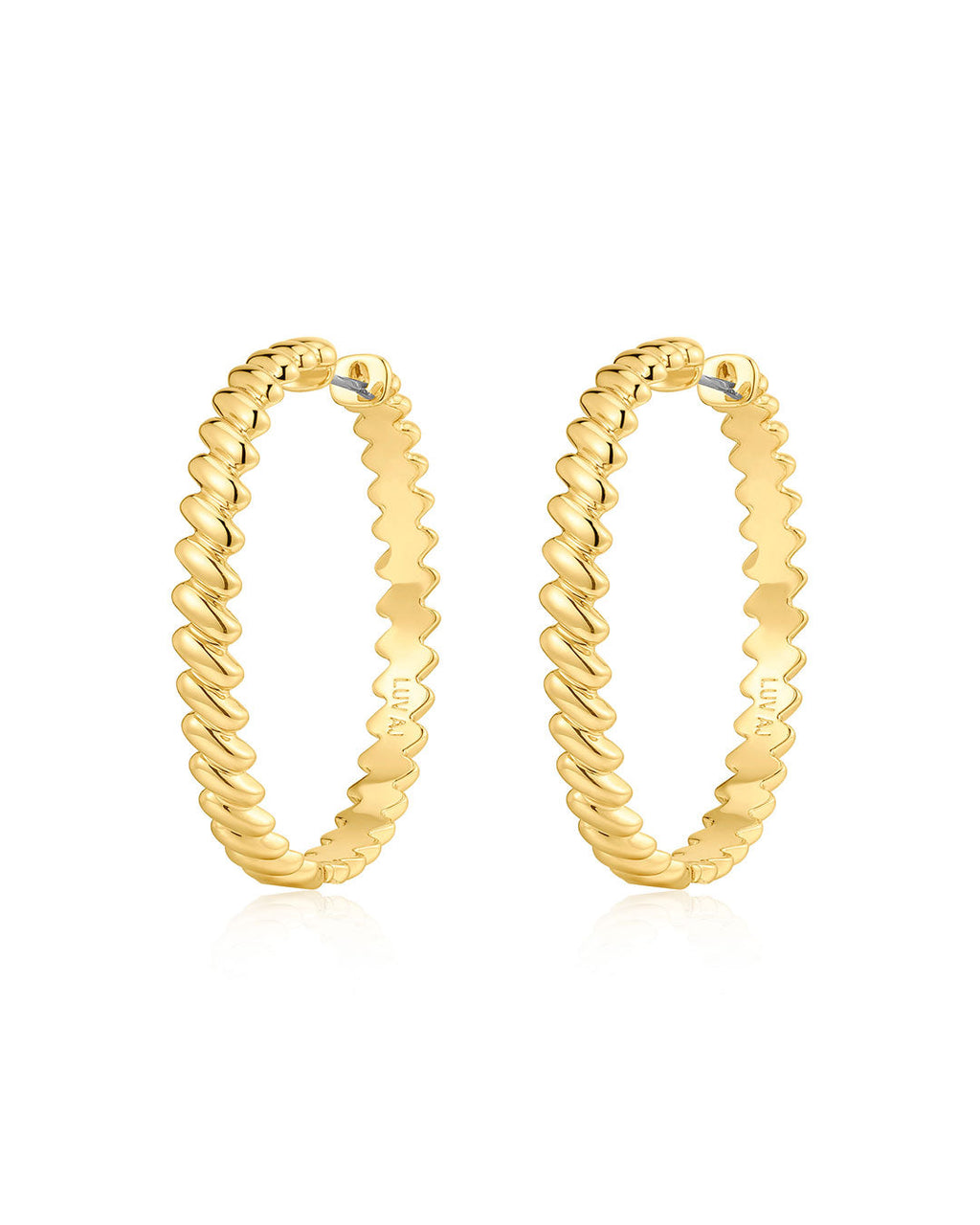 Snake Chain Hoops in Gold