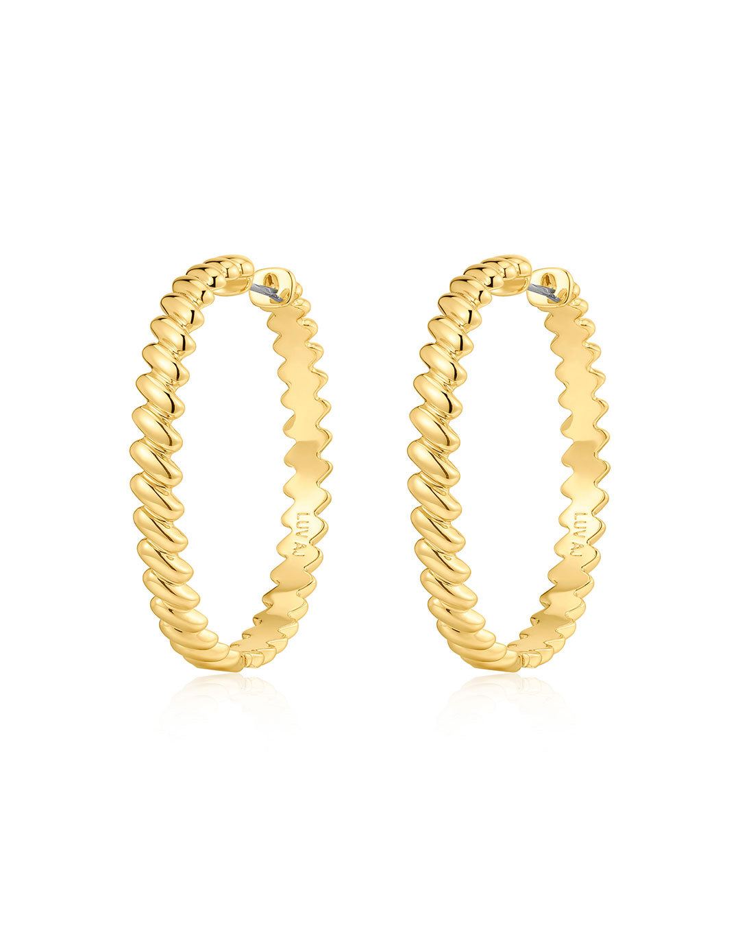 Snake Chain Hoops in Gold