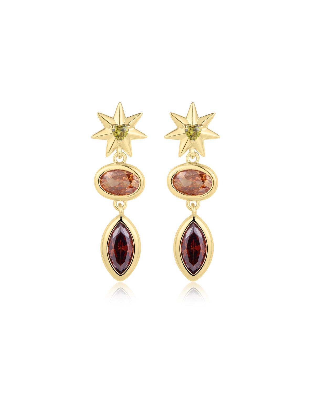Starry Stone Studs in Gold - Earrings