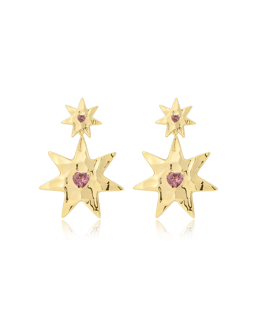Starry Stud Statement Earrings in Gold