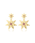 Starry Stud Statement Earrings in Gold
