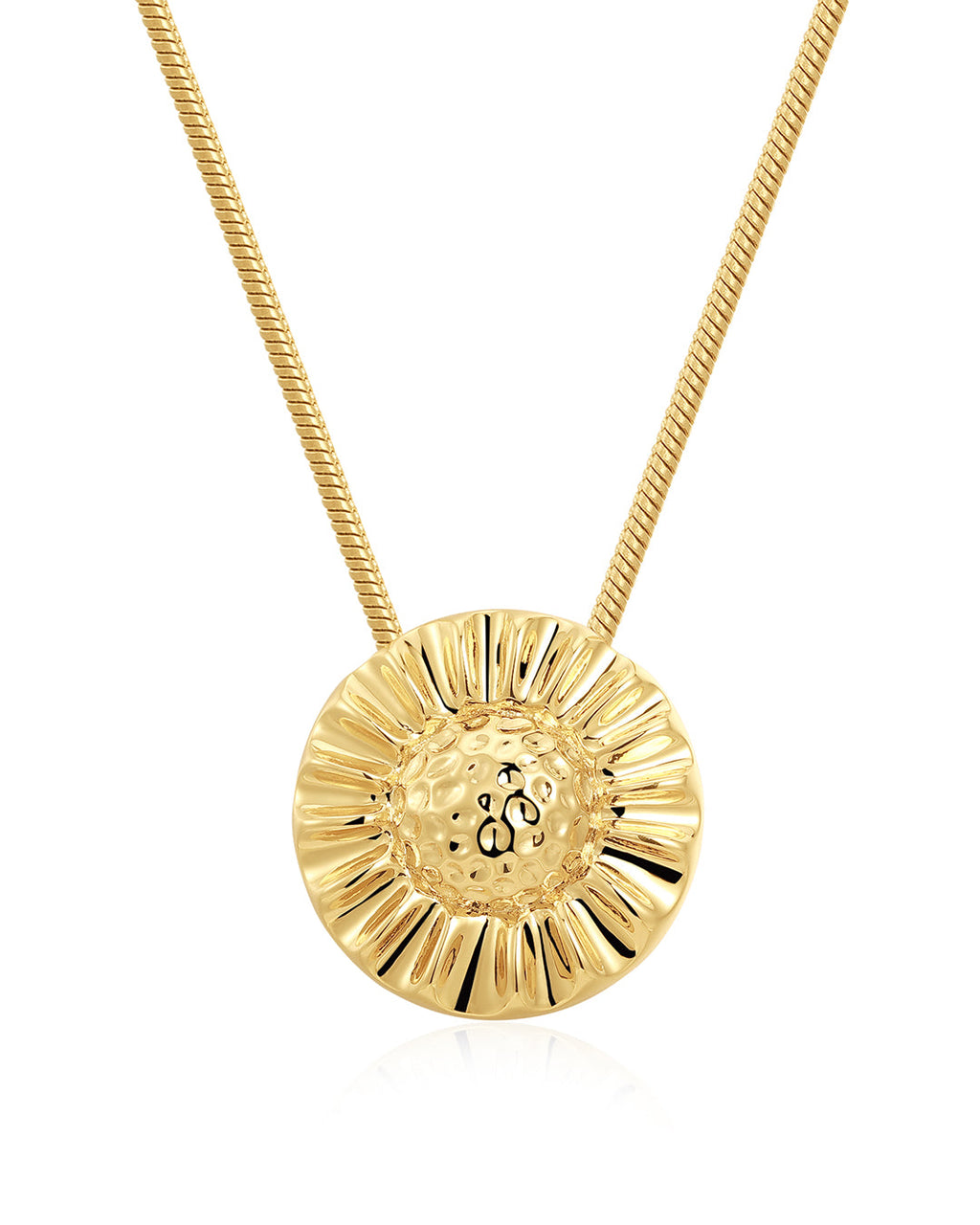 Sunflower Pendant Necklace in Gold