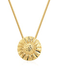 Sunflower Pendant Necklace in Gold