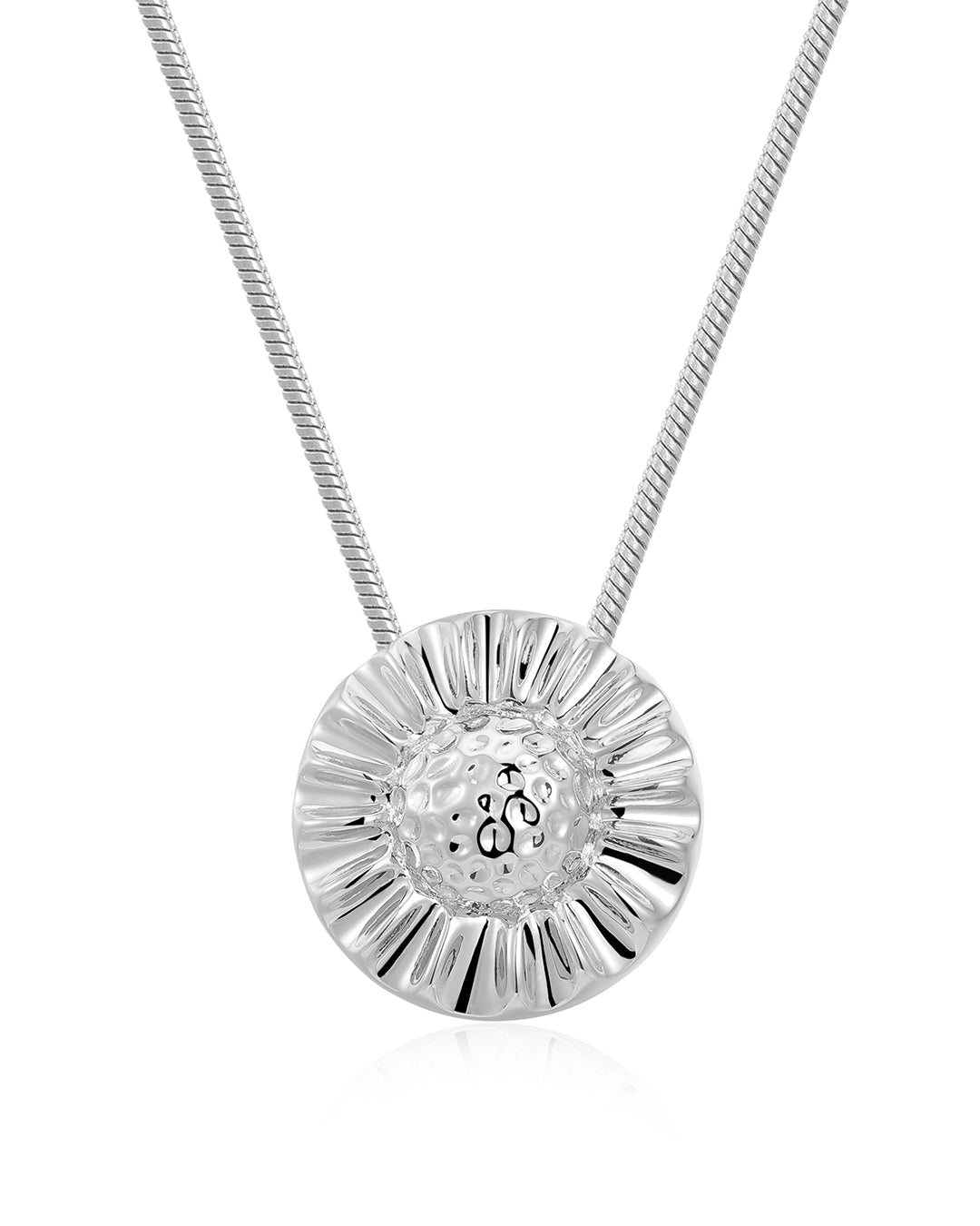 Sunflower Pendant Necklace in Silver — alternate view