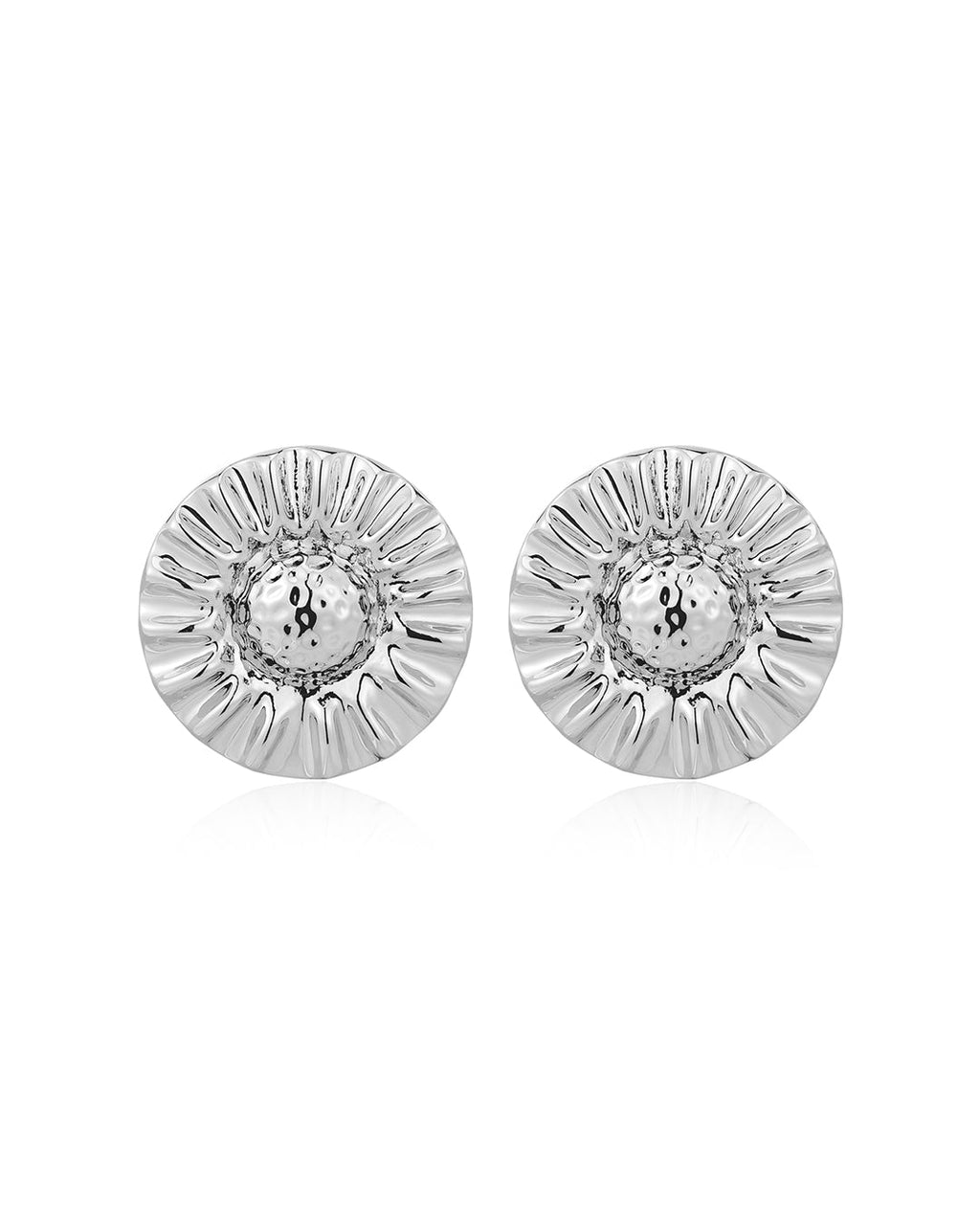 Sunflower Studs in Silver — alternate view