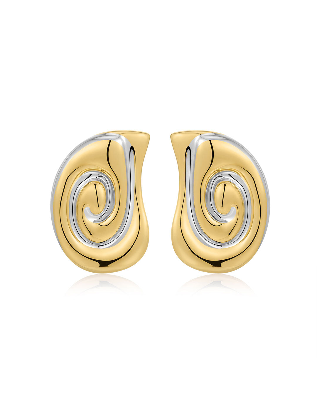 Two-Tone Coquille Studs - Earrings