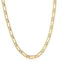 Two-Tone Pavé Link Necklace in Gold