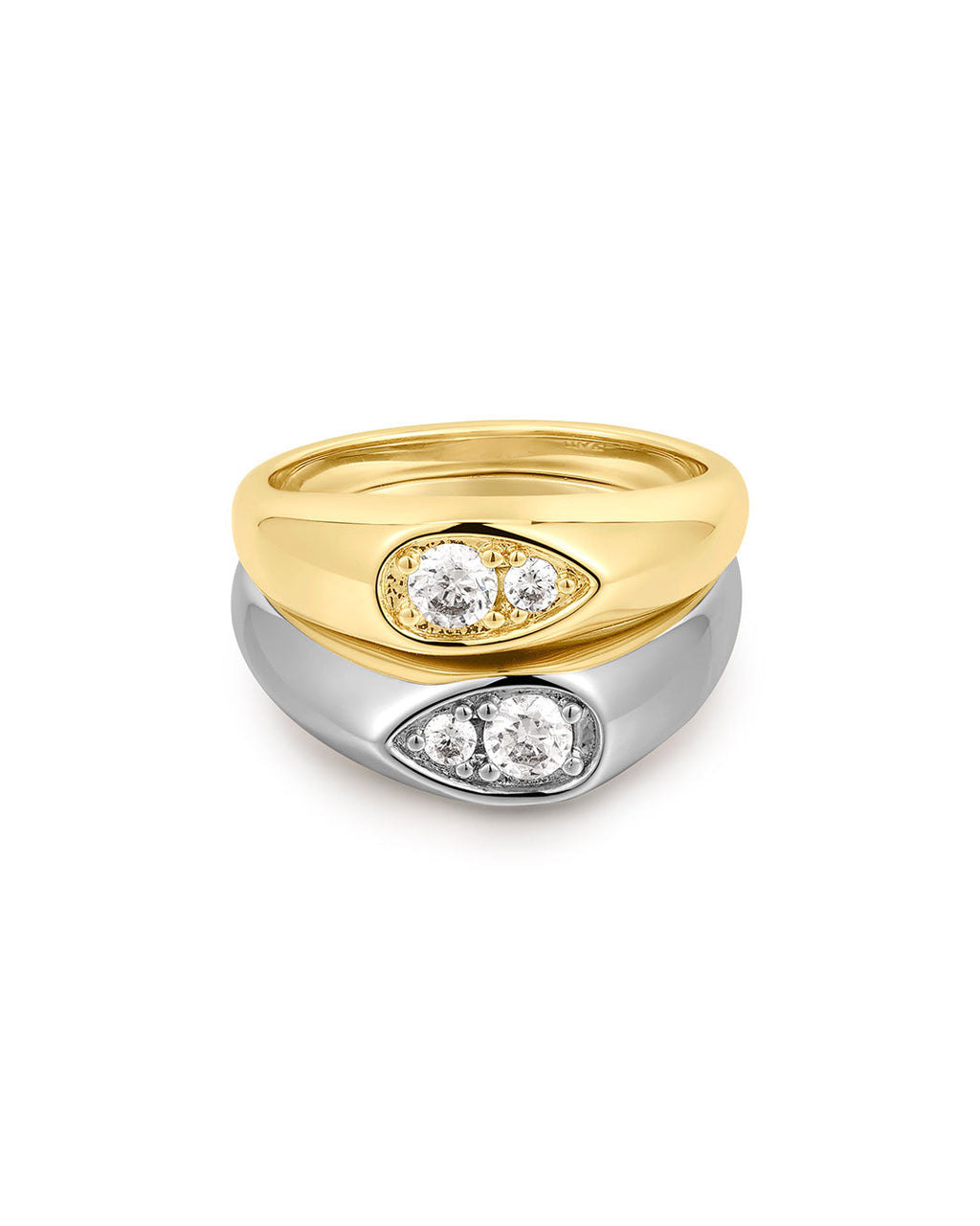 Two Tone Pear Stacker Set - Earrings