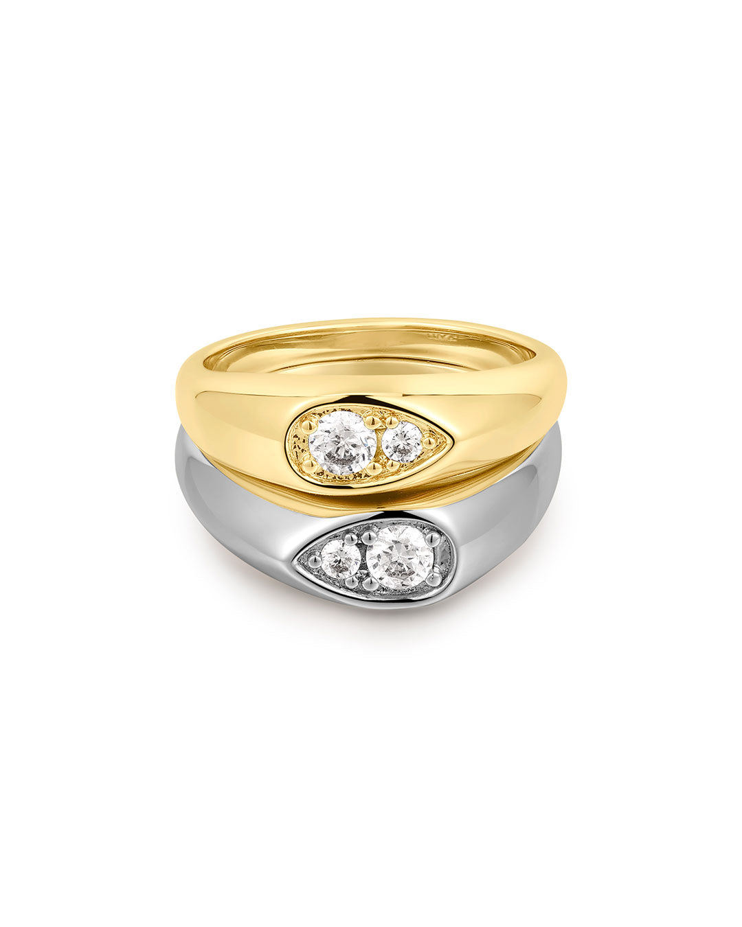 Two Tone Pear Stacker Set - Earrings