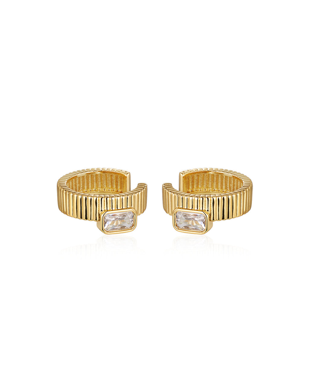 Francois Ridged Ear Cuff - Gold - Earrings