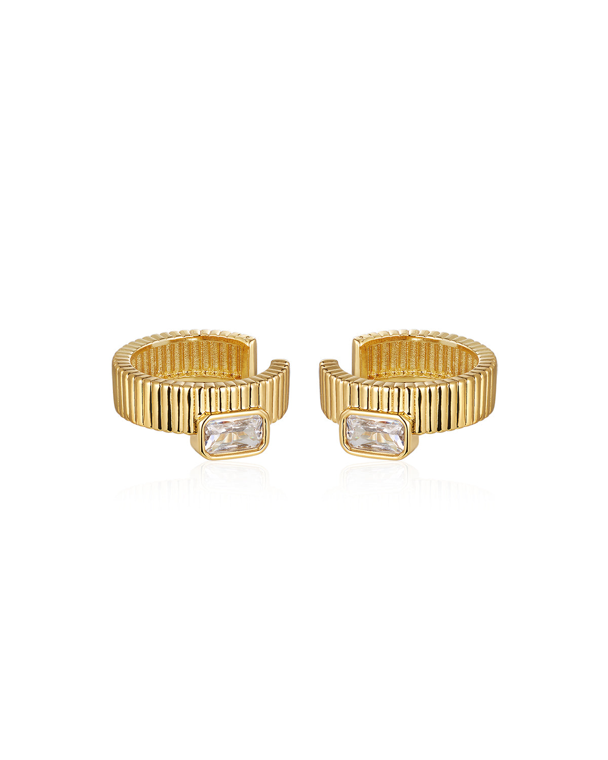 Francois Ridged Ear Cuff - Gold - Earrings
