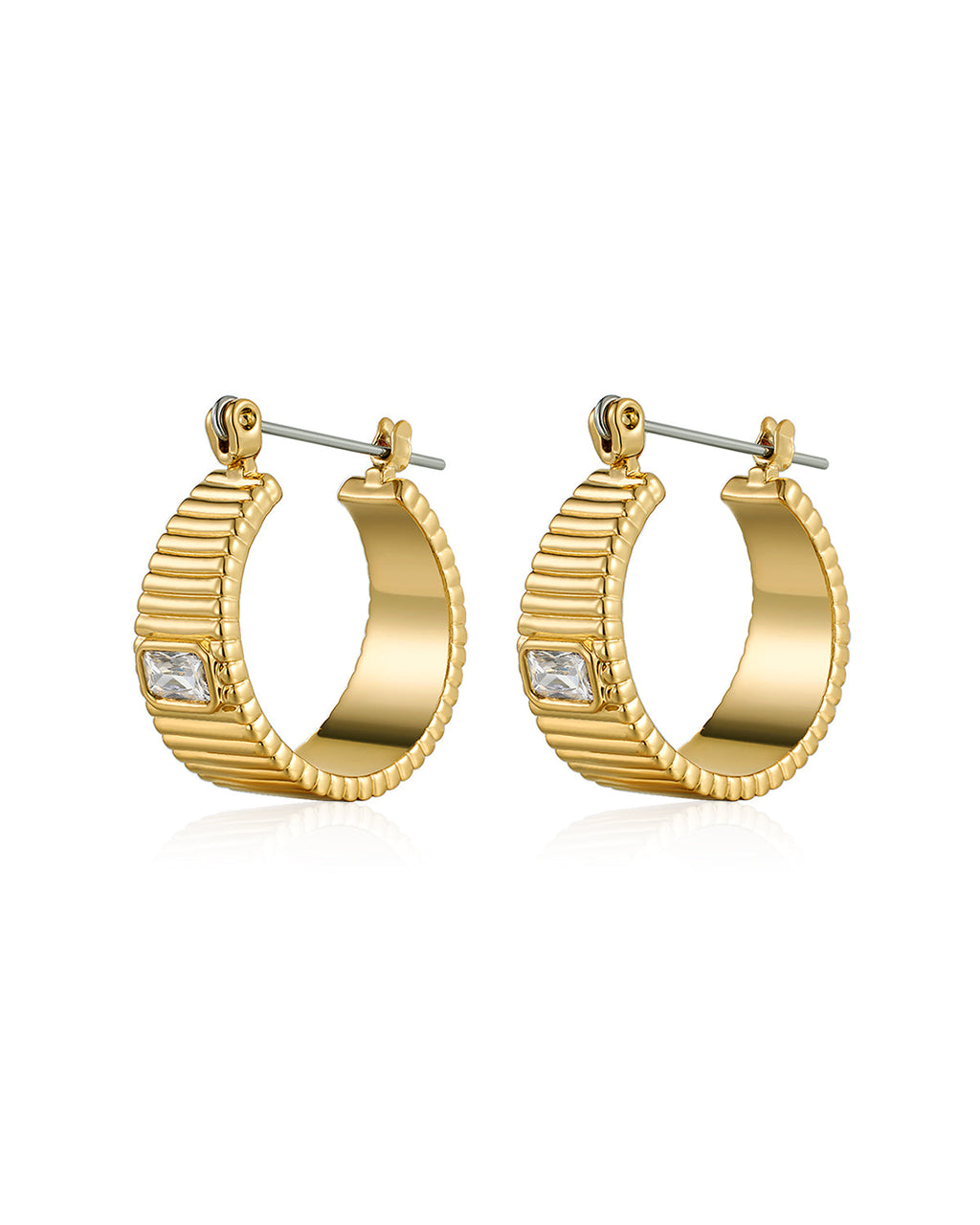 Francois Ridged Hoops - Gold