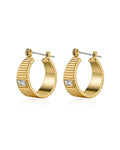 Francois Ridged Hoops - Gold