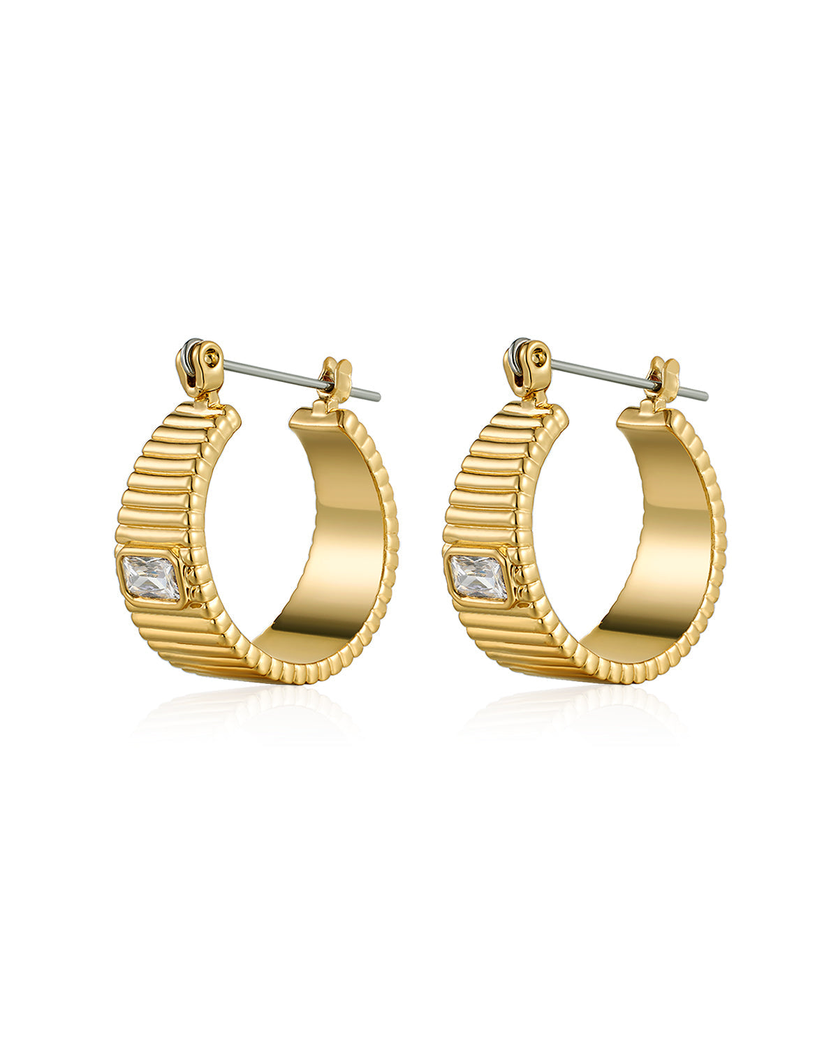 Francois Ridged Hoops - Gold