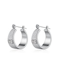 Francois Ridged Hoops - Silver