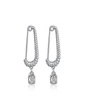 Francois Safety Pin Earrings - Silver