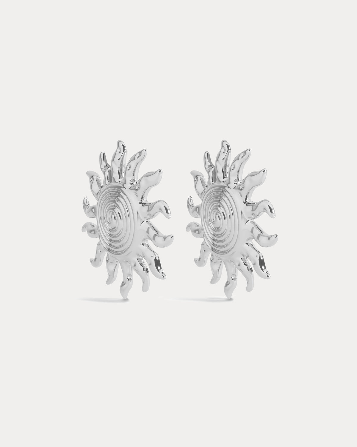 Ibiza Sun Earrings in Silver — alternate view