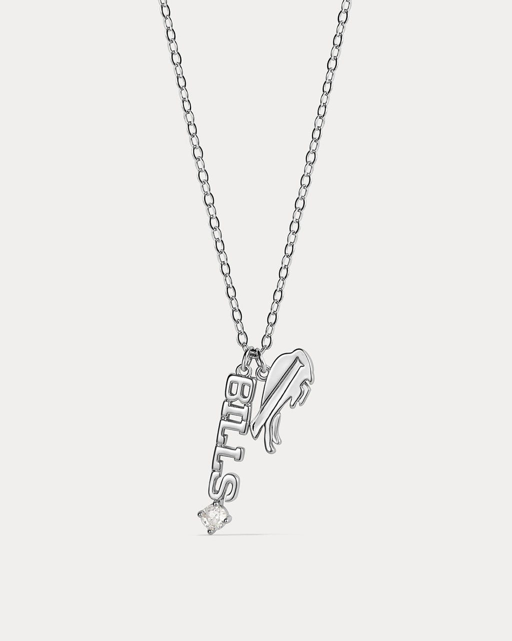 NFL Layered Nameplate Charm Necklace - Silver — detail view