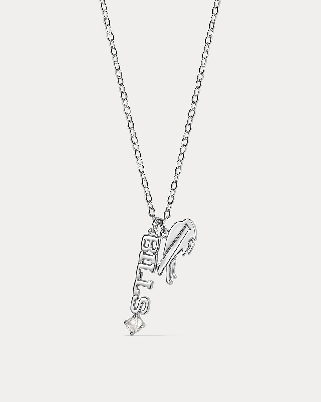 NFL Layered Nameplate Charm Necklace - Silver — detail view