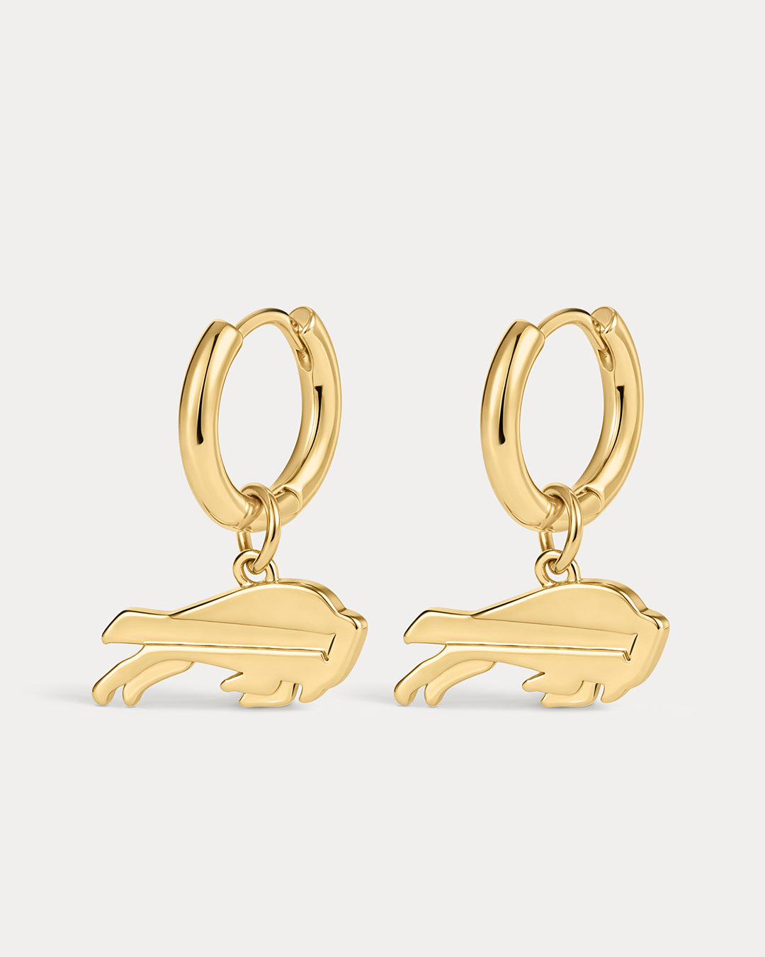 NFL Logo Charm Hoops - Gold — another angle