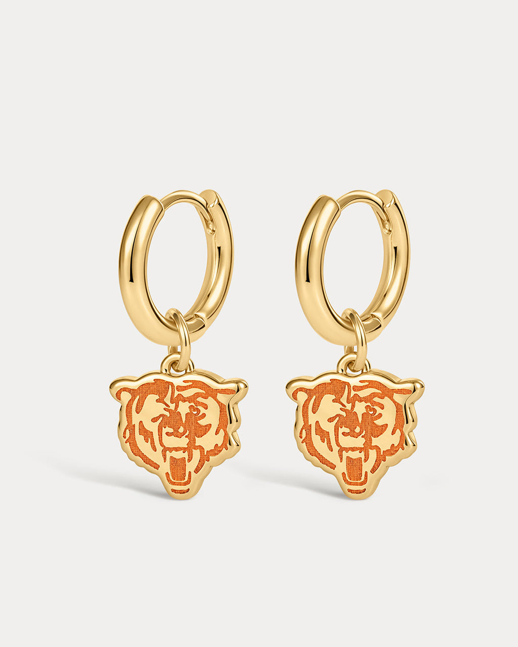 NFL Logo Charm Hoops - Gold — alternate angle