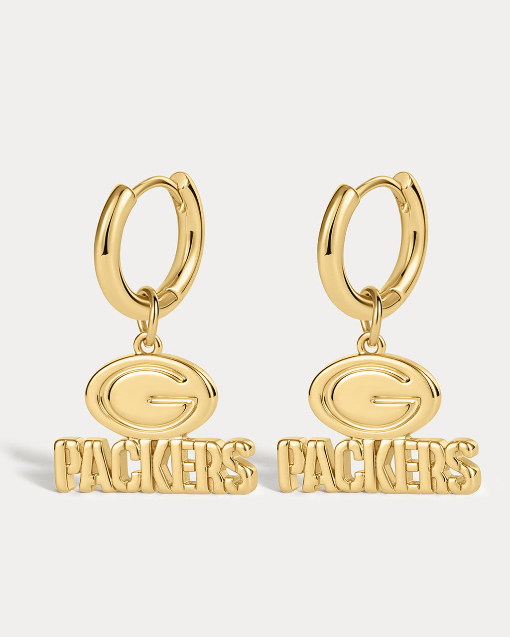 NFL Logo Charm Hoops - Gold — packaging view