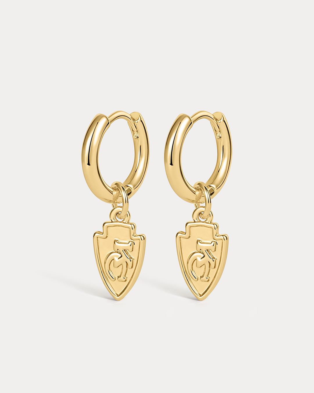 NFL Logo Charm Hoops - Gold
