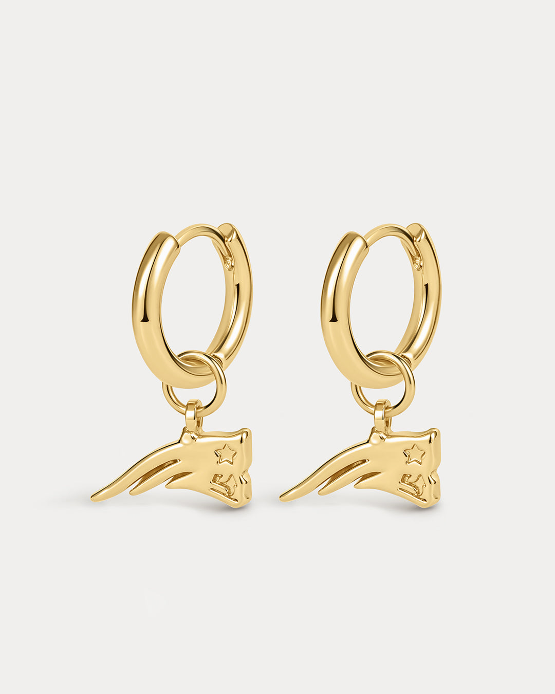 NFL Logo Charm Hoops - Gold — another angle 2