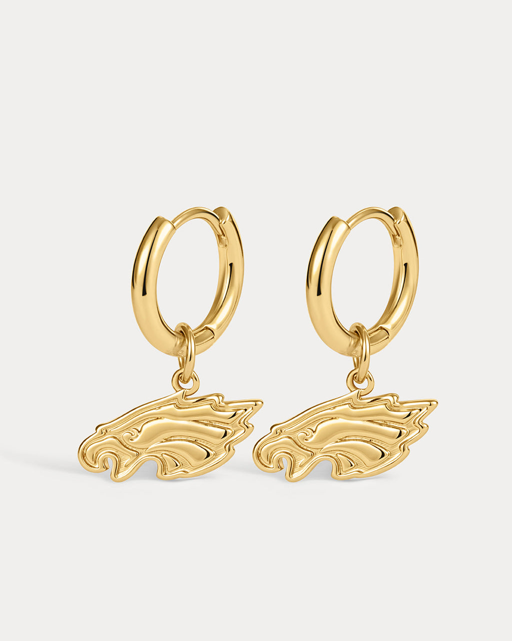 NFL Logo Charm Hoops - Gold — alternate angle 2