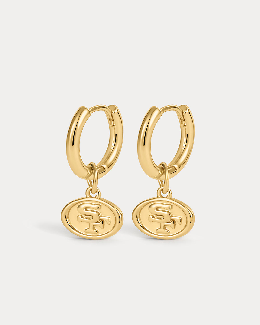NFL Logo Charm Hoops - Gold — alternate view 3