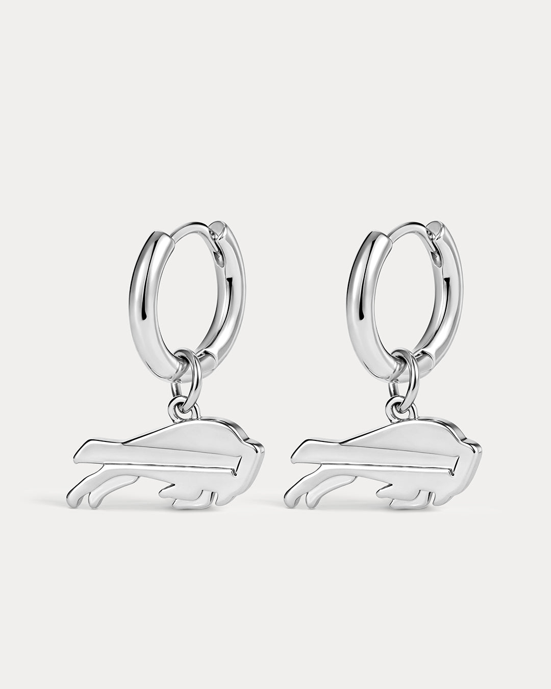 NFL Logo Charm Hoops - Silver — another angle
