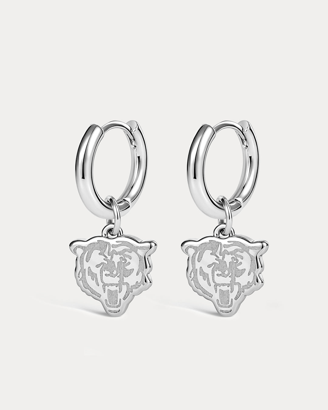 NFL Logo Charm Hoops - Silver — alternate angle