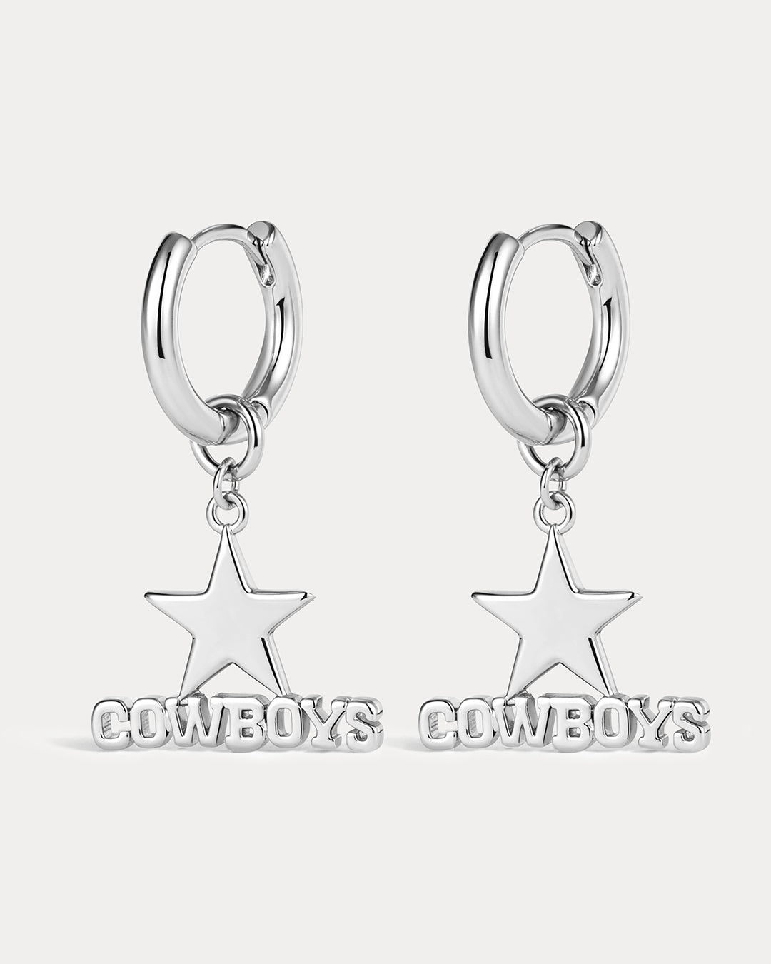 NFL Logo Charm Hoops - Silver — alternate view 2