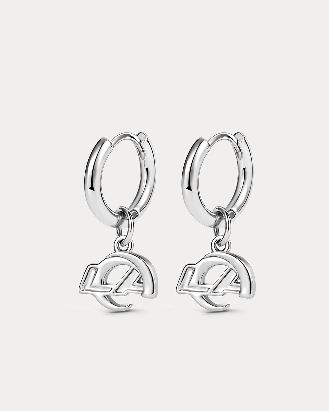 NFL Logo Charm Hoops - Silver — alternate view 2 2