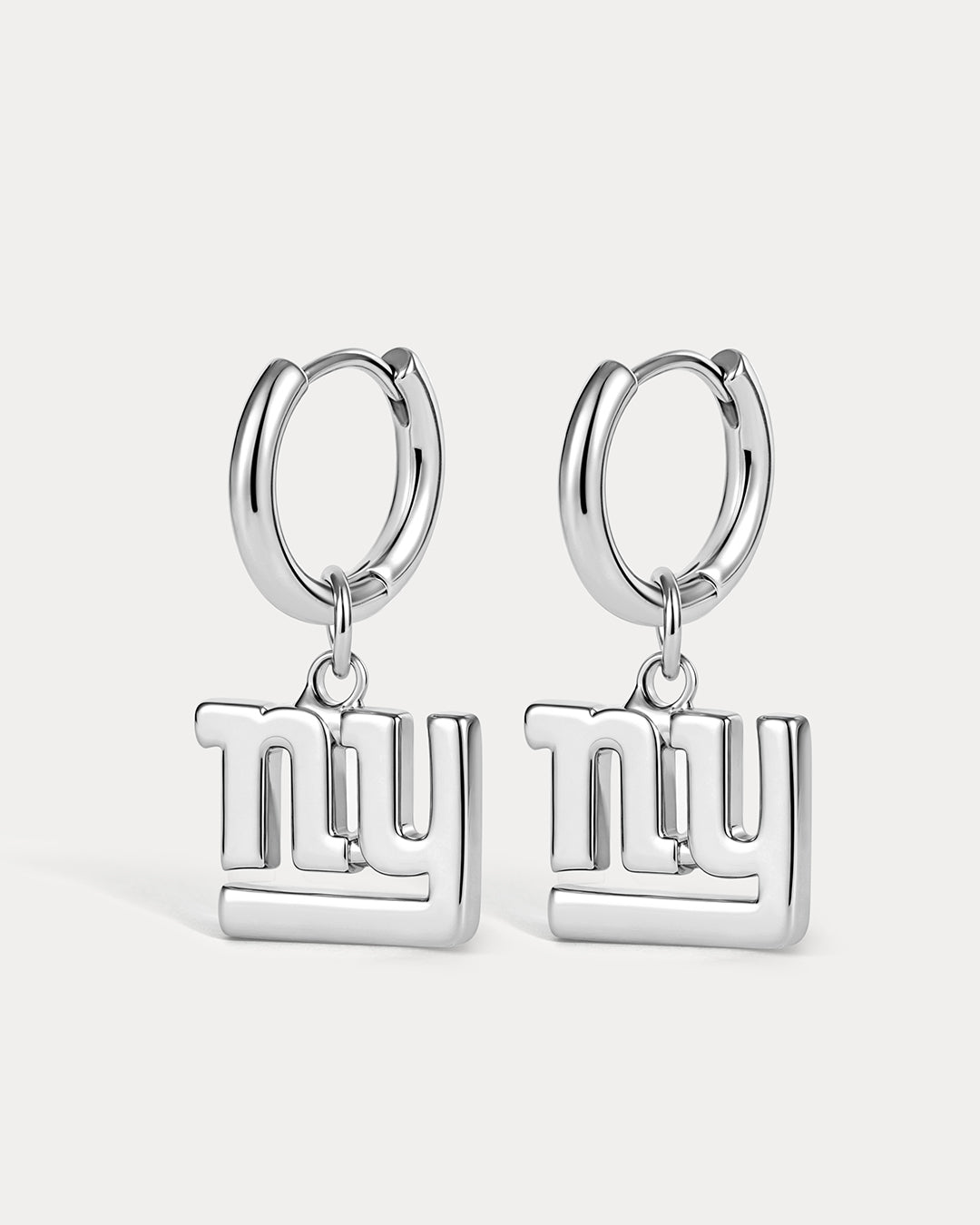 NFL Logo Charm Hoops - Silver — detail view 2