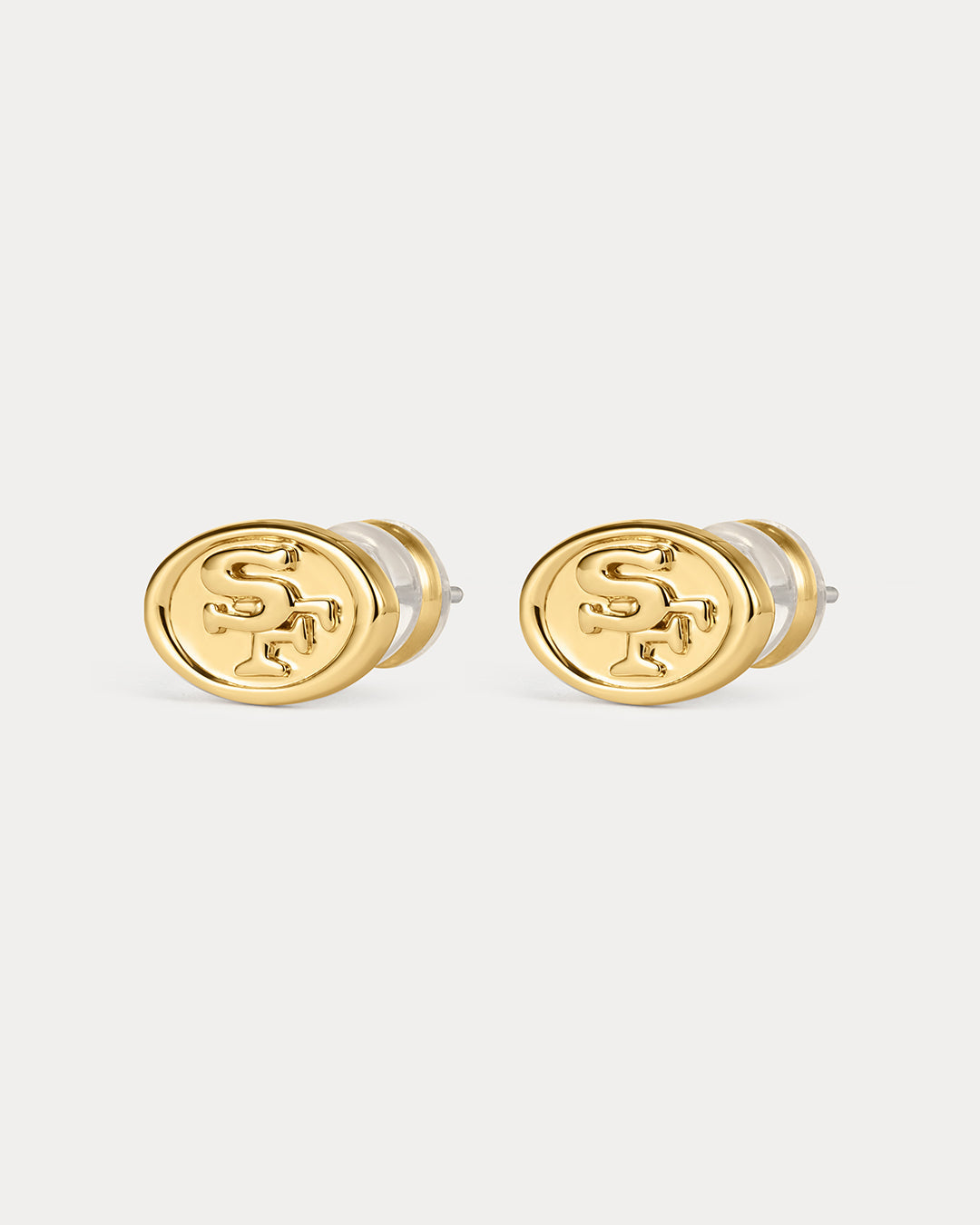NFL Logo Studs - Gold - Earrings — another angle 3