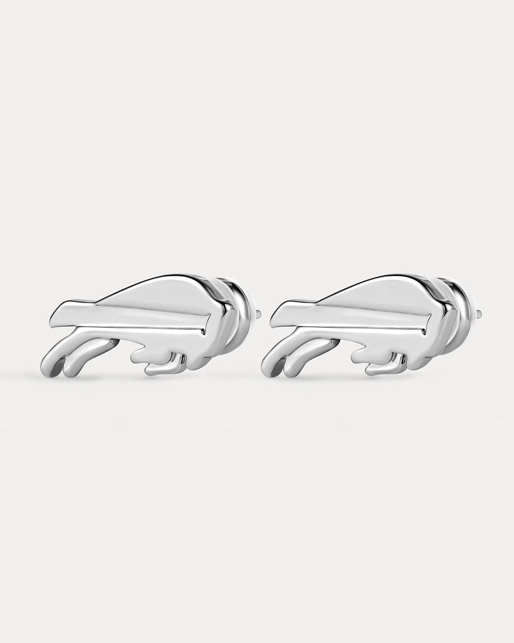 NFL Logo Studs - Silver - Earrings — another angle