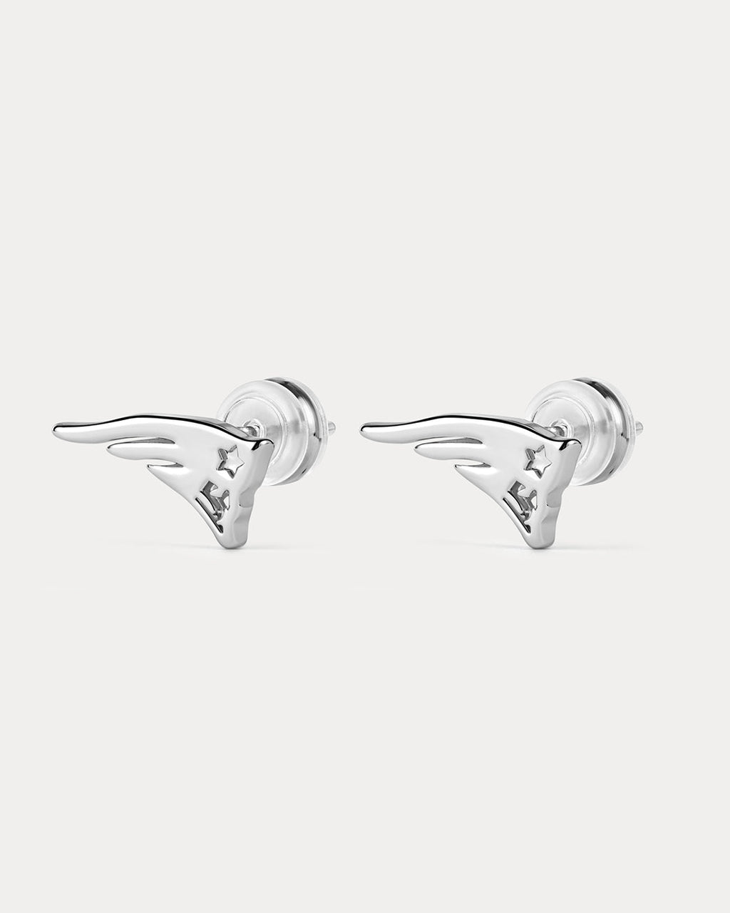 NFL Logo Studs - Silver - Earrings — another angle 2