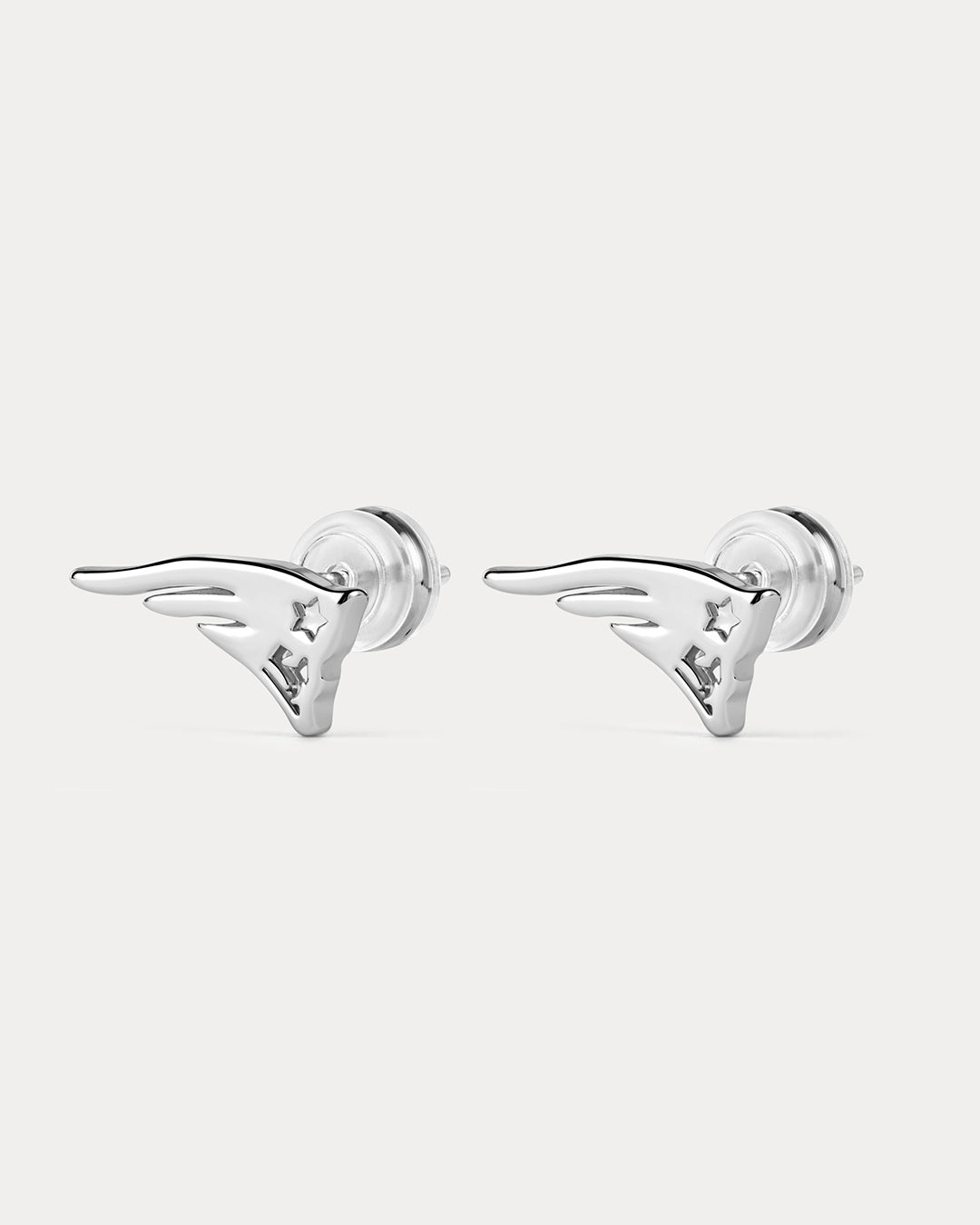 NFL Logo Studs - Silver - Earrings — another angle 2
