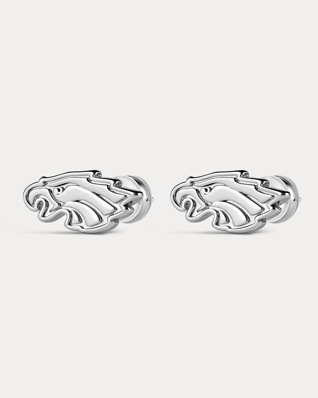 NFL Logo Studs - Silver - Earrings — alternate angle 2