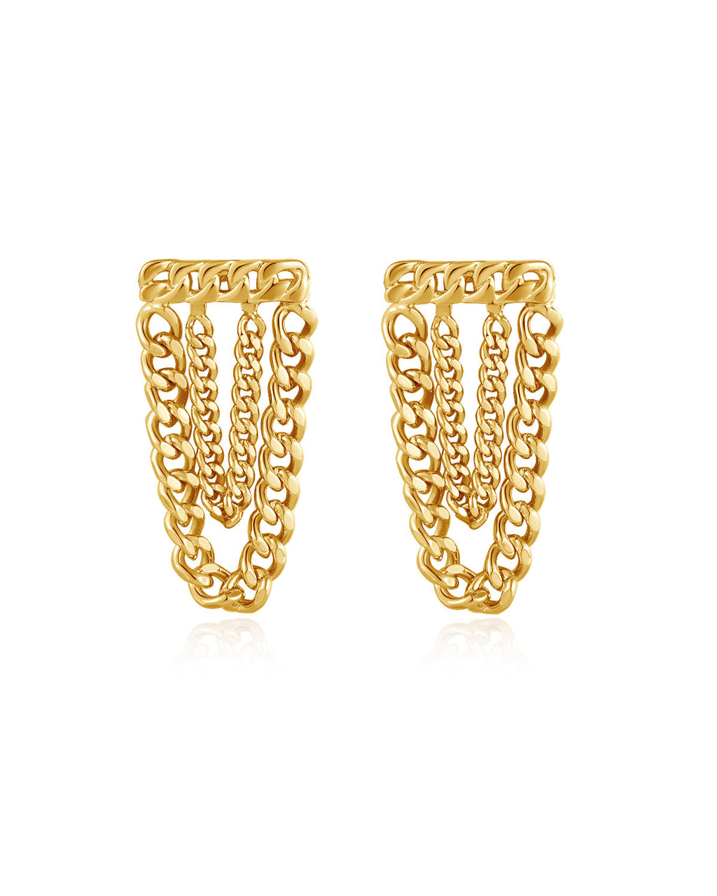 Louis Chain Studs - Gold