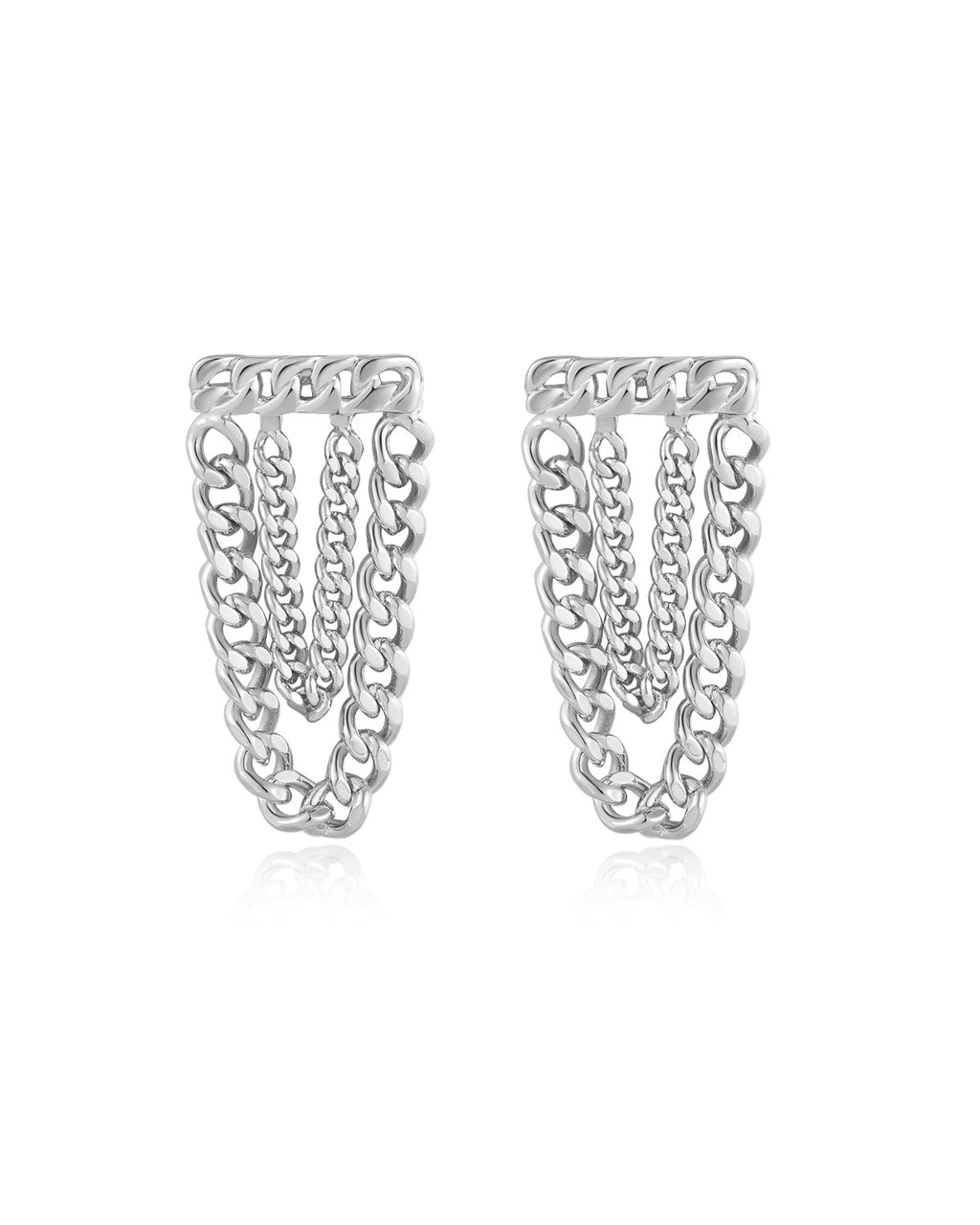 Louis Chain Studs - Silver