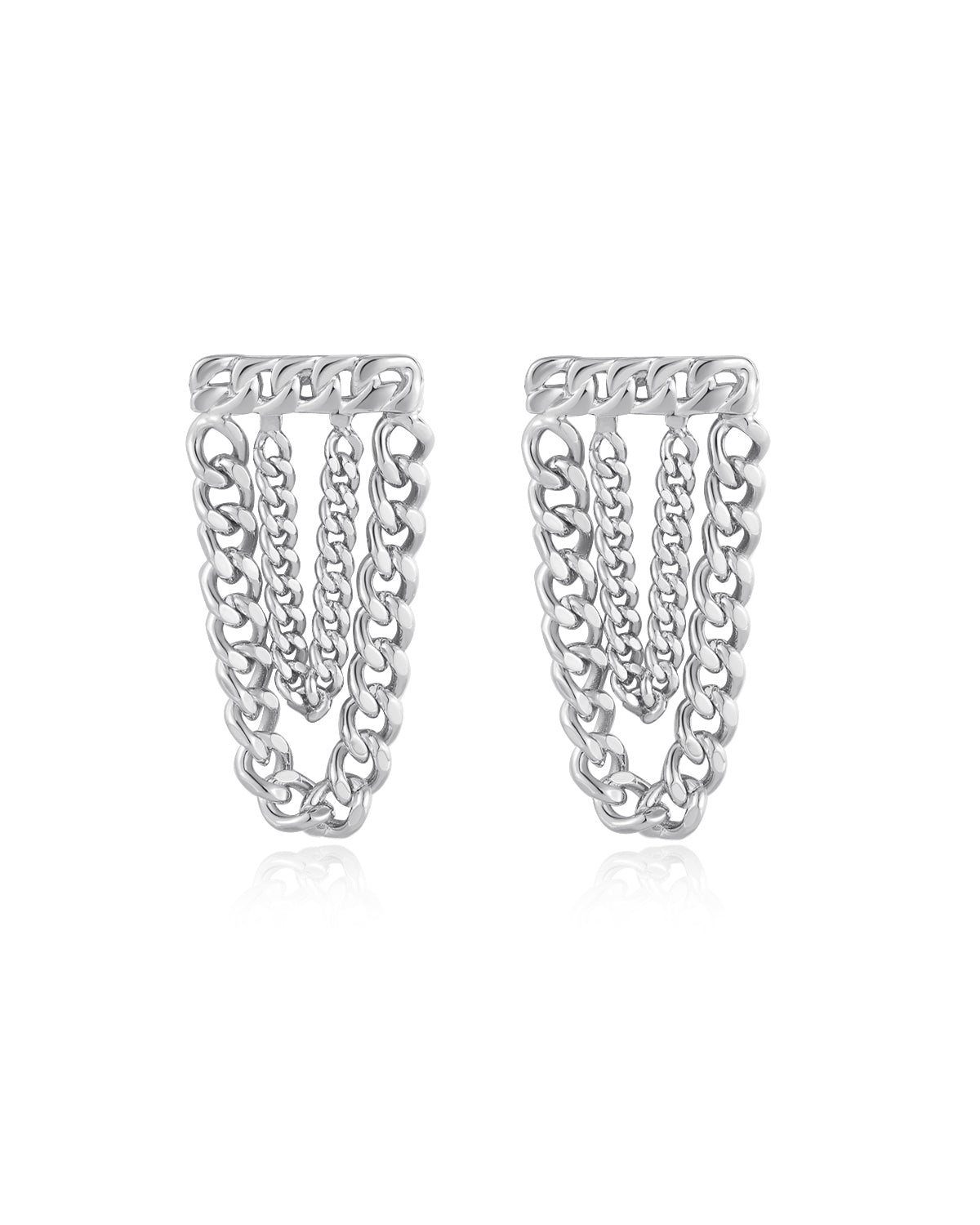 Louis Chain Studs - Silver