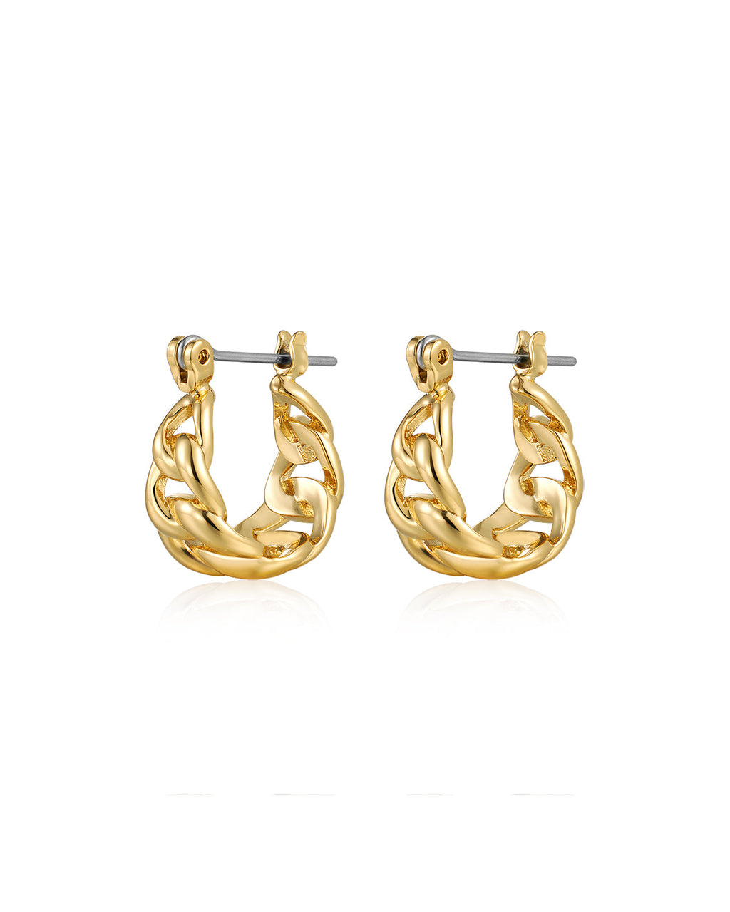 Mini Louis Chain Hoops - Gold
