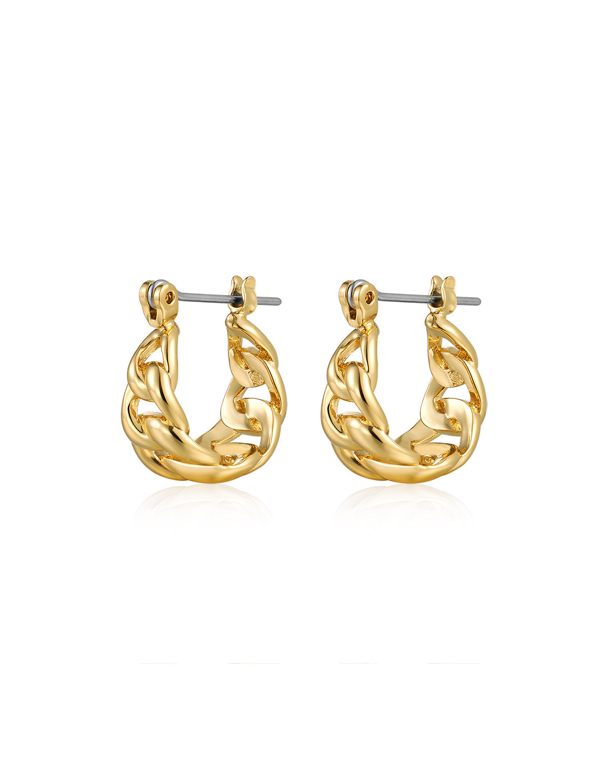 Mini Louis Chain Hoops - Gold