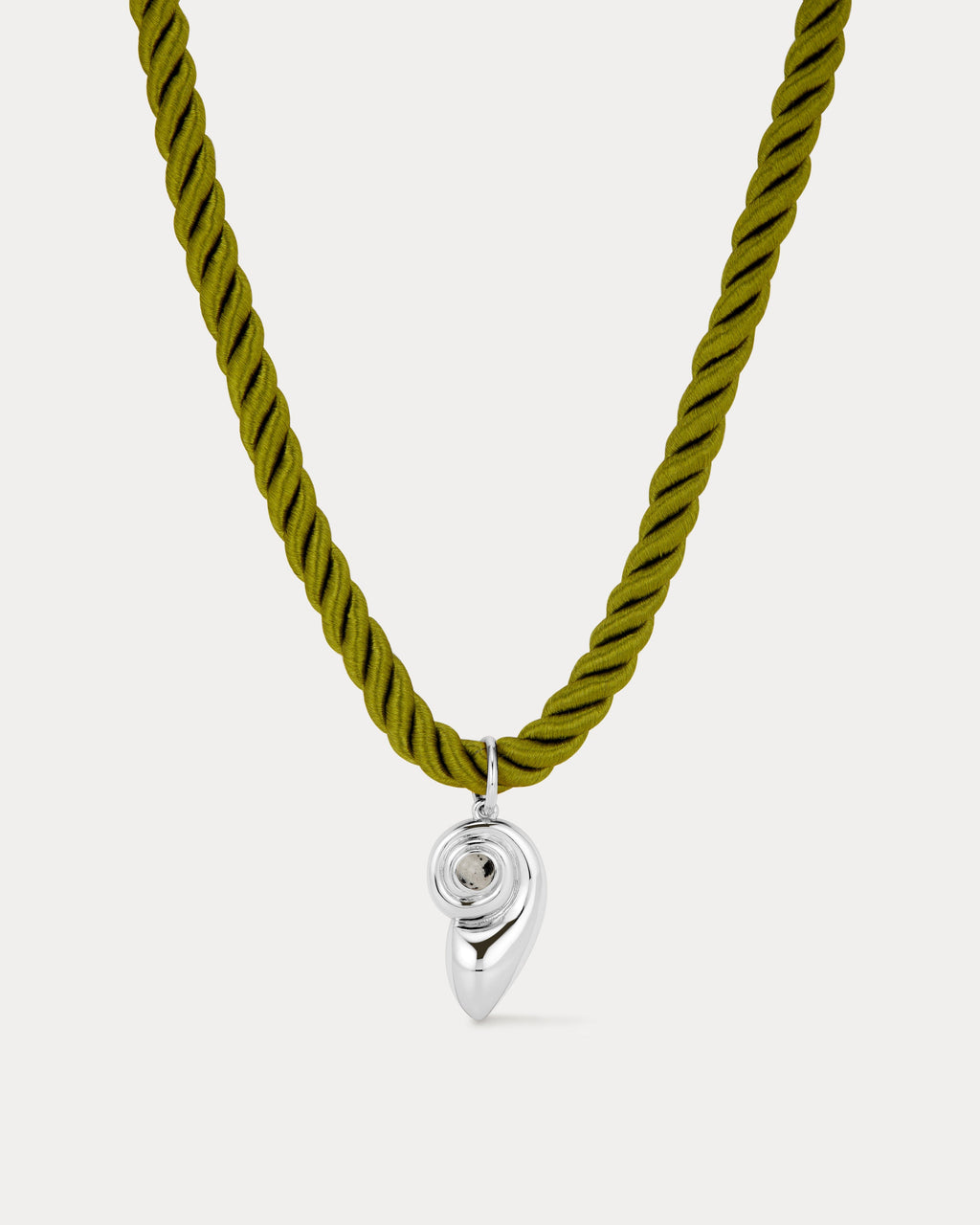 Palma Shell Cord Necklace - Silver