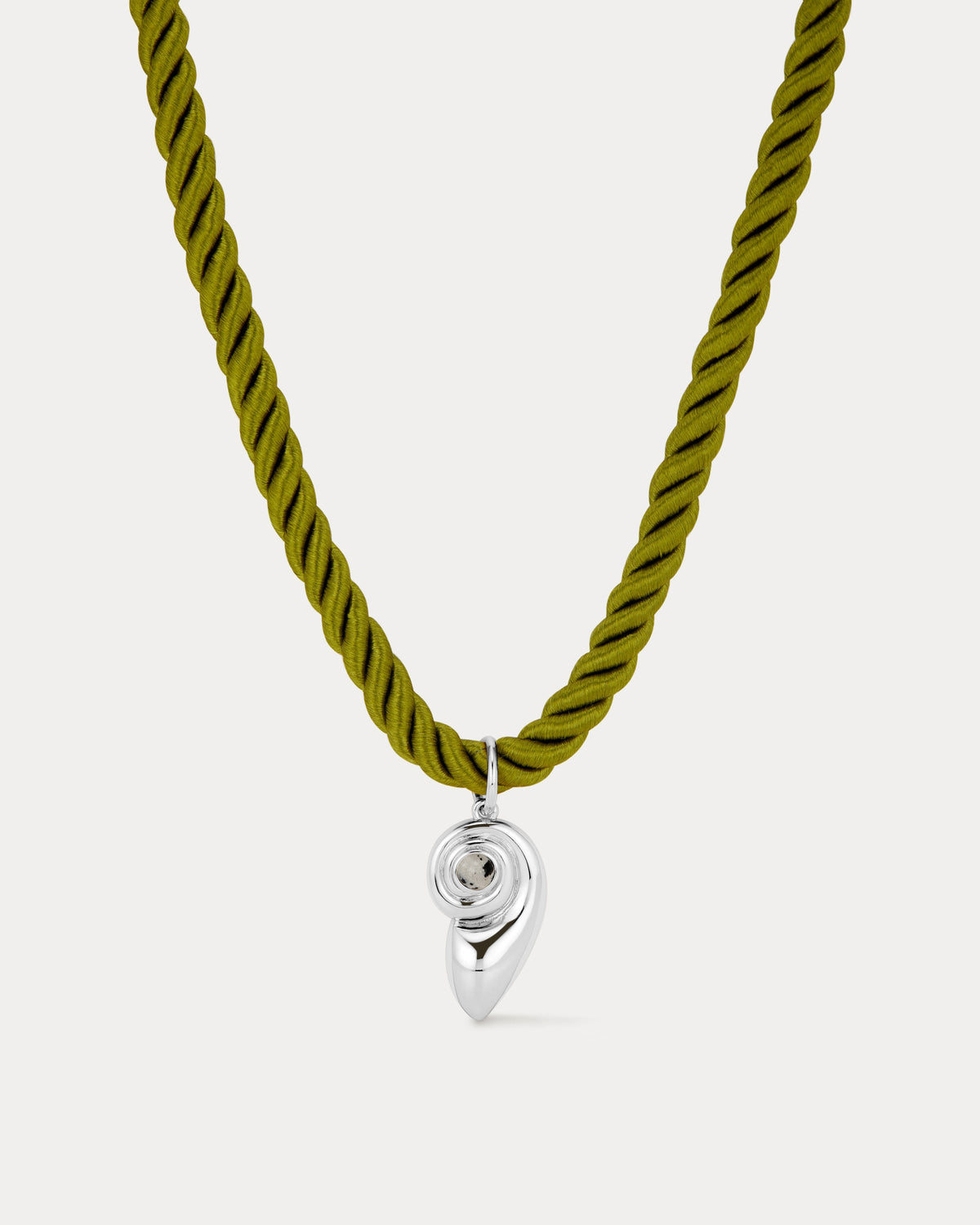 Palma Shell Cord Necklace - Silver