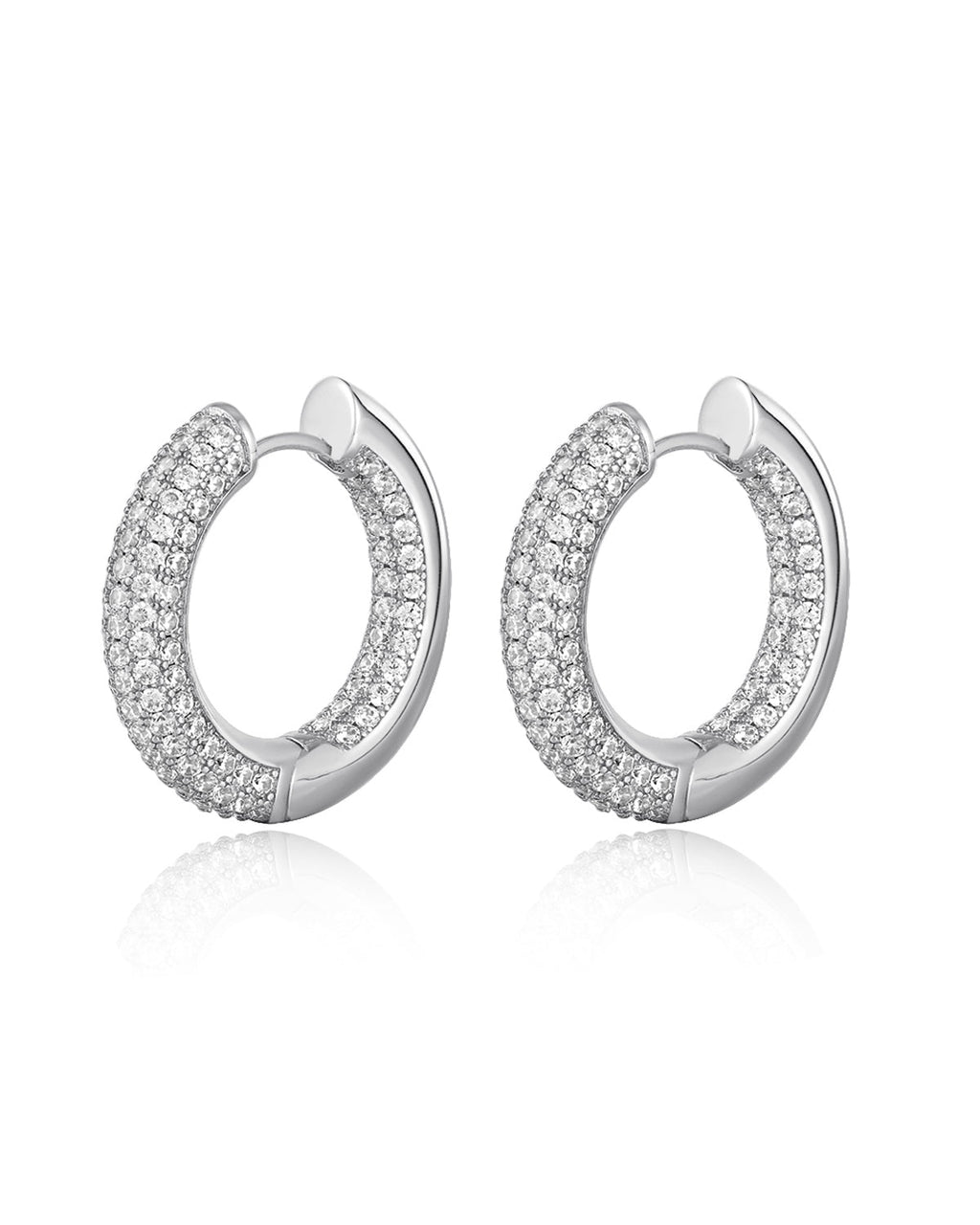 Reversible Amalfi Hoops - Silver