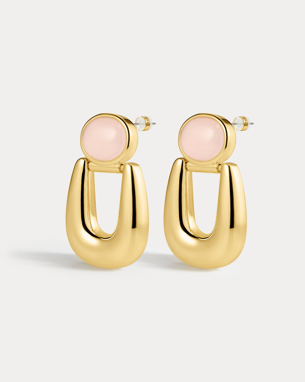 Rose Quartz Rio Earrings - Gold in Rose Gold — hero view