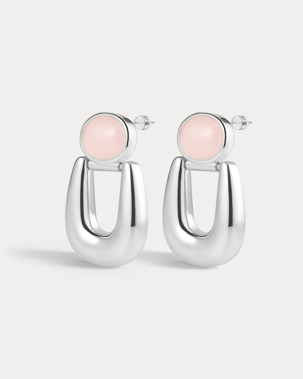 Rose Quartz Rio Earrings - Silver in Rose Gold — hero view